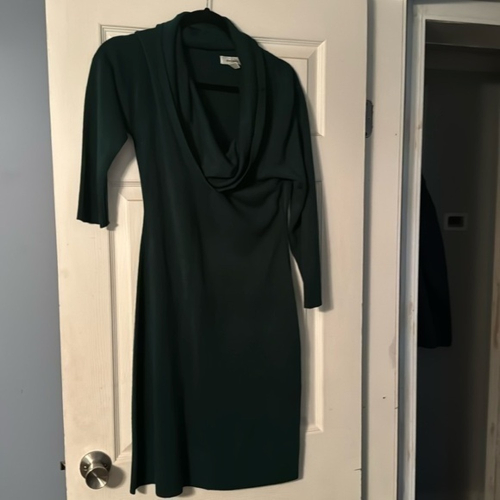 💛Cowl neck Sweater Dress Green